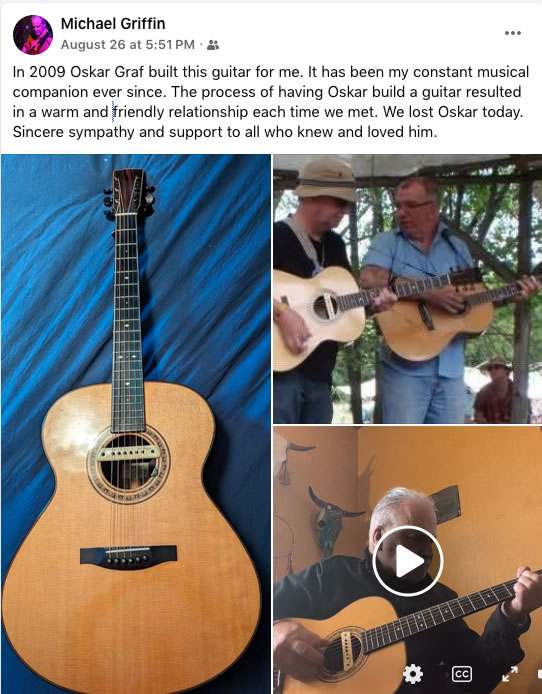 Tribute from Michael Griffin (Facebook)